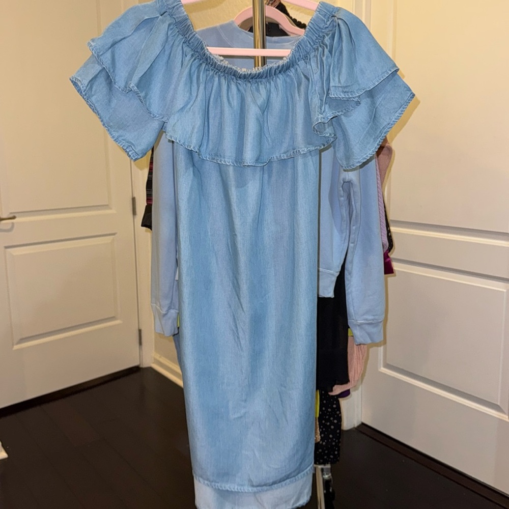 Rachel Roy off the shoulder denim dress